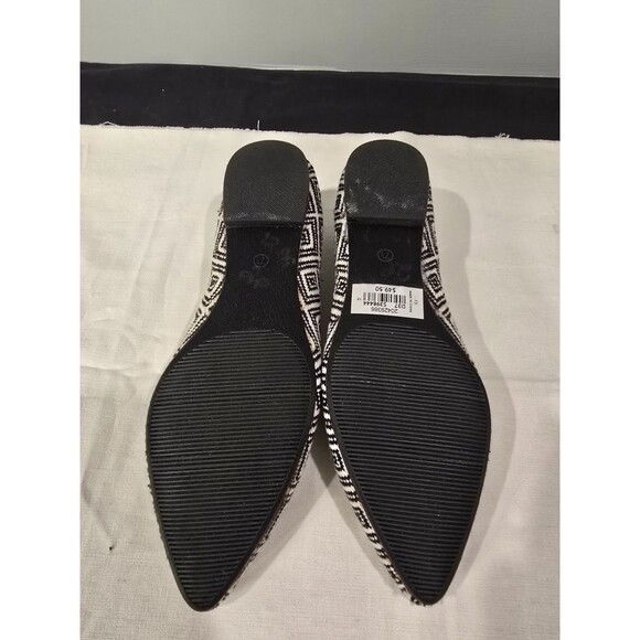 Loft Black & White Geometric Pointed Toe Flats Size 7.5 - Picture 5 of 9